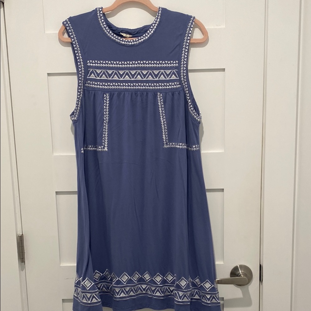 POL blues/ white embroidery, Size M